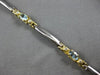 1.37CT DIAMOND & AAA AQUAMARINE 14KT 2 TONE GOLD OVAL & ROUND 3 STONE BRACELET