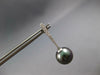 ESTATE LARGE .19CT DIAMOND & TAHITIAN PEARL 14KT WHITE GOLD BAR HANGING EARRINGS