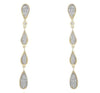 .27CT DIAMOND 14KT YELLOW GOLD 3D CLUSTER TEAR DROP CHANDELIER HANGING EARRINGS