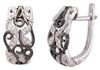 ESTATE .14CT DIAMOND 14KT WHITE & BLACK GOLD BUTTERFLY FLORAL LEVERBACK EARRINGS