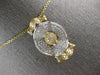 ESTATE EXTRA LARGE 1.86CT DIAMOND 14K 2 TONE GOLD 3D OVAL CROWN FLOATING PENDANT