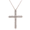 ESTATE 1.58CT DIAMOND 18KT WHITE GOLD 3D CLASSIC 3 ROW CROSS FLOATING PENDANT