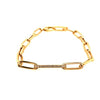 ESTATE .23CT DIAMOND 18KT YELLOW GOLD 3D CLASSIC MULTI OVAL LINK FUN BRACELET