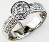 .84CT DIAMOND 14KT WHITE GOLD 3D ROUND SOLITAIRE HALO BEZEL FRIENDSHIP LOVE RING