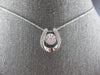.50CT DANCING DIAMOND 14KT WHITE GOLD 3D LUCKY HORSESHOE FILIGREE PENDANT #27995
