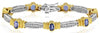 4.70CT DIAMOND & AAA TANZANITE 14K 2 TONE GOLD OVAL & ROUND LOVE TENNIS BRACELET