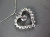 1.38CT DIAMOND 14KT WHITE GOLD SOLITAIRE OPEN HEART LOVE FLOATING PENDANT #27290