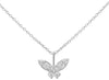 ESTATE .88CT DIAMOND 14KT WHITE GOLD 3D CLASSIC BUTTERFLY LOVE FLOATING PENDANT