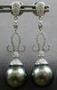 LARGE 1.04CT DIAMOND & AAA TAHITIAN PEARL 18KT WHITE GOLD FUN HANGING EARRINGS