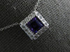 .70CT DIAMOND & AAA AMETHYST 14KT WHITE GOLD PRINCESS & ROUND HALO LOVE NECKLACE