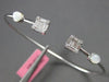 .43CT DIAMOND & AAA MOONSTONE 18KT WHITE GOLD 3D SQUARE FLEXIBLE BANGLE BRACELET
