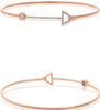 .13CT DIAMOND 14KT ROSE GOLD 3D CLASSIC ARROW TO YOUR HEART FUN BANGLE BRACELET