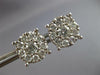 EXTRA LARGE 2.22CT DIAMOND 14KT WHITE GOLD 3D ROUND CLUSTER FLOWER STUD EARRINGS