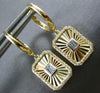 .27CT DIAMOND 14KT YELLOW GOLD 3D ROUND & BAGUETTE RECTANGULAR HANGING EARRINGS