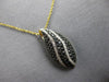 .90CT WHITE & BLACK DIAMOND 14KT YELLOW GOLD TEAR DROP FLOATING PENDANT #27971
