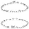 1.30CT DIAMOND 14KT WHITE GOLD ROUND & BAGUETTE SQUARE & MARQUISE SHAPE BRACELET