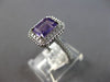 1.12CT DIAMOND & AAA AMETHYST 14KT WHITE GOLD EMERALD CUT & ROUND HALO LOVE RING