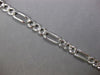 ESTATE LONG 14KT WHITE GOLD 3D CLASSIC SOLID 7.5MM FIGARO MENS BRACELET
