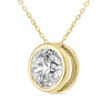 1.0CT DIAMOND 14KT YELLOW GOLD 3D ROUND SOLITAIRE BEZEL ETOILE FLOATING PENDANT