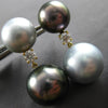 LARGE .45CT DIAMOND & AAA LIGHT & DARK TAHITIAN PEARL 18KT YELLOW GOLD EARRINGS
