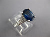 3.18CT DIAMOND AAA SAPPHIRE 14K WHITE GOLD OVAL & PRINCESS ENGAGEMENT RING 27323