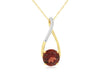 1.6CT DIAMOND & AAA GARNET 14KT YELLOW GOLD ROUND INFINITY LOVE FLOATING PENDANT