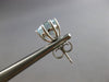 LARGE 2.18CT AAA AQUAMARINE 14KT WHITE GOLD ROUND SOLITAIRE STUD EARRINGS #28140