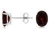 ESTATE 2.80CT AAA GARNET 14KT WHITE GOLD 3D CLASSIC OVAL SOLITAIRE STUD EARRINGS