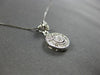 .19CT DIAMOND 14KT WHITE GOLD 3D ROUND PAVE FILIGREE CIRCULAR FLOATING PENDANT