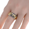 ESTATE 18KT YELLOW GOLD & 925 SILVER 3D CLASSIC FILIGREE EAGLE FUN RING