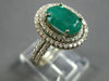 3.70CT DIAMOND & AAA EMERALD 14K WHITE GOLD 3D OVAL & ROUND HALO ENGAGEMENT RING