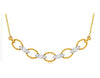 ESTATE .25CT DIAMOND 14KT YELLOW GOLD 3D OVAL MULTI LINK BEADED FUN NECKLACE
