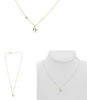 .11CT DIAMOND 14KT YELLOW GOLD 3D INITIAL W SOLITAIRE BY THE YARD FUN NECKLACE