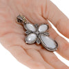 LARGE AAA MOTHER OF PEARL 18KT YELLOW GOLD & 925 SILVER 3D HANDCRAFTED PENDANT