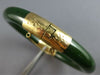 ANTIQUE LARGE HANDCRAFTED AAA JADE 14KT YELLOW GOLD CUFF BANGLE BRACELET #27685