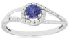 .55CT DIAMOND & AAA TANZANITE 14KT WHITE GOLD 3D CRISS CROSS LOVE KNOT FUN RING