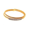 ESTATE .74CT DIAMOND 18KT 2 TONE GOLD CRISS CROSS SNAKE BAR CUFF BANGLE BRACELET
