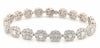 8.13CT DIAMOND 18KT WHITE GOLD 3D ROUND & BAGUETTE MULTI FLOWER TENNIS BRACELET
