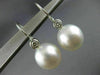 ESTATE LARGE .20CT DIAMOND & AAA SOUTH SEA PEARL 18K WHITE GOLD HANGING EARRINGS
