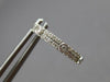 ESTATE .32CT DIAMOND 14KT WHITE GOLD 3D 2 ROW BEZEL HUGGIE HOOP HANGING EARRINGS