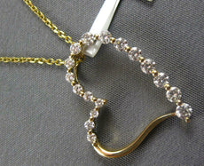 .46CT DIAMOND 18KT YELLOW GOLD CLASSIC OPEN HEART JOURNEY LOVE FLOATING PENDANT
