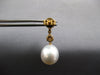 ESTATE LARGE .79CT DIAMOND & AAA SOUTH SEA PEARL 18KT YELLOW GOLD 3D HANGING EARRINGS