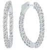 2.0CT DIAMOND 14KT WHITE GOLD 3D CLASSIC ROUND INSIDE OUT HOOP HANGING EARRINGS