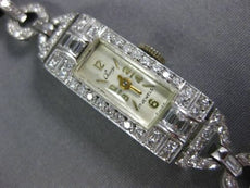 ANTIQUE CHOISI 1.0CT OLD MINE DIAMOND PLATINUM CLASSIC RECTANGULAR WATCH #2218