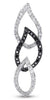 .36CT WHITE & BLACK DIAMOND 14K WHITE GOLD MULTI LEAF TEAR DROP FLOATING PENDANT