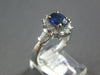 ESTATE 1.83CT DIAMOND & AAA SAPPHIRE 14KT WHITE GOLD OVAL FLOWER ENGAGEMENT RING