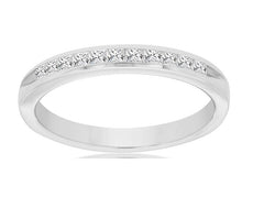 .33CT DIAMOND 14KT WHITE GOLD 3D PRINCESS CHANNEL SEMI ETERNITY ANNIVERSARY RING