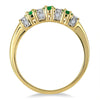 ESTATE .85CT DIAMOND & AAA EMERALD 14KT YELLOW GOLD CLASSIC DOUBLE ROW FUN RING