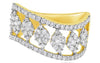 ESTATE WIDE 1.06CT DIAMOND 14KT YELLOW GOLD 3D MULTI FLOWER SWIRL FUN RING