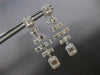 LARGE 3.66CT DIAMOND 18K WHITE GOLD ROUND & BAGUETTE CHANDELIER HANGING EARRINGS